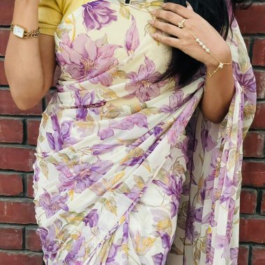 Chiffon Foil Georgette Saree